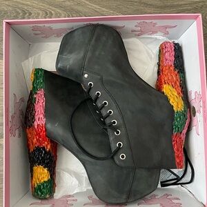 Gray Multicolored Bootie